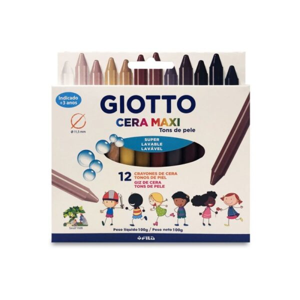 CRAYOLAS CERA MAXI GIOTTO x12 TONOS DE PIEL